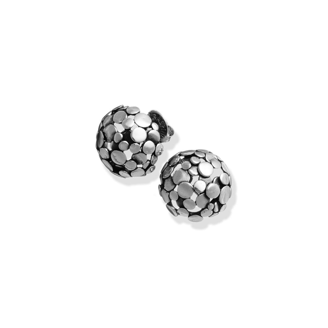 Giovanni Raspini Paillettenknopfohrringe 925 Silber 10478 - Capodagli Jewellery