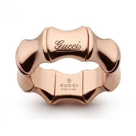 Gucci Bambusowy pierścionek 18-karatowe różowe złoto rozmiar 15 246462 J8500 5702 - Biżuteria Capodagli