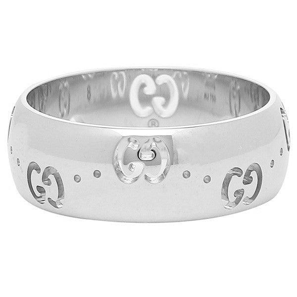 Gucci Icon Bold inel din aur alb de 18kt mărimea 15 246470 J8500 9000 - Gioielleria Capodagli