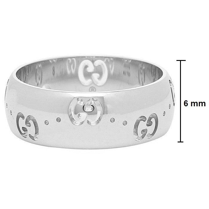 Gucci Icon Bold inel din aur alb de 18kt mărimea 15 246470 J8500 9000 - Gioielleria Capodagli