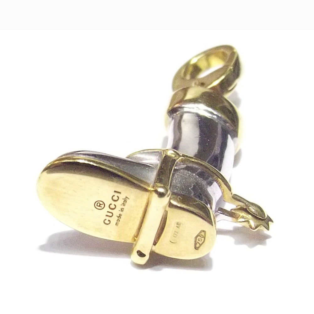 Zawieszka do butów Gucci z ostrogą z 18-karatowego białego i żółtego złota 139466 J8310 9000 - Gioielleria Capodagli