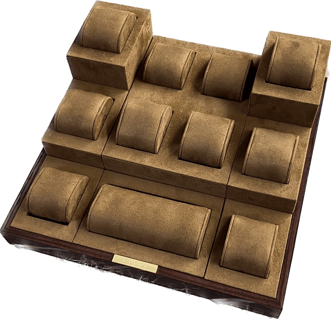 Présentoir à montres modulable Gucci avec plateau en bois laqué - Capodagli 1937