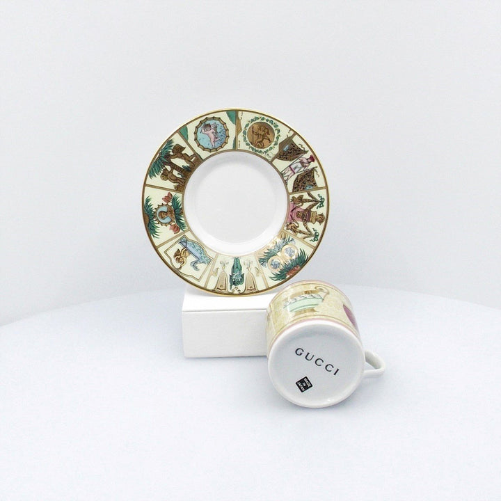 Service à café Gucci 12 tasses en porcelaine finitions dorées A/0559 - Capodagli Jewellery