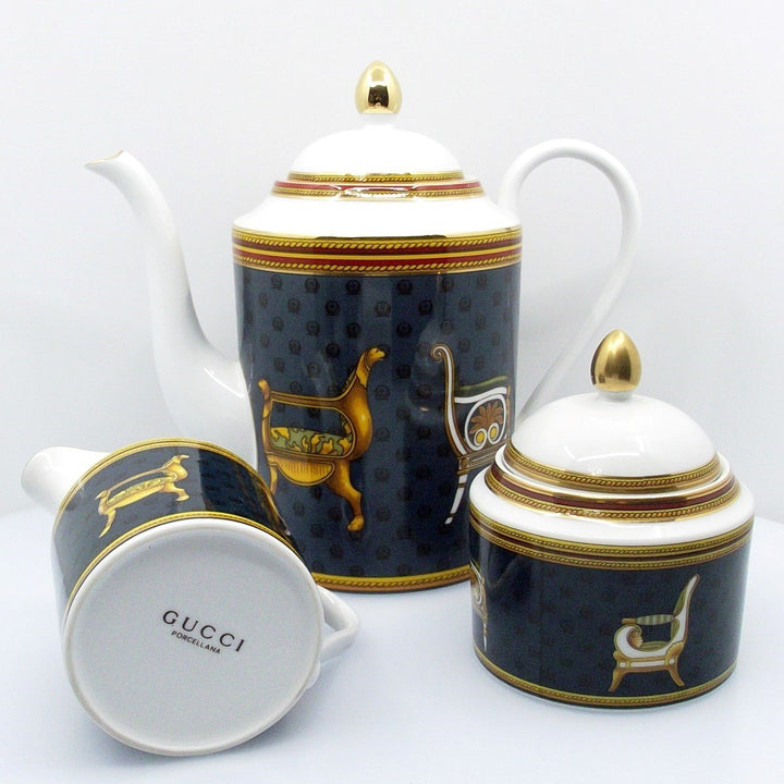 Gucci 3-delad kaffeservering i porslin med guldfinish A/M0611 - Capodagli Jewellery