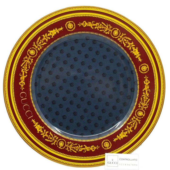 Plat en porcelaine Gucci finitions dorées A/0851 - Gioielleria Capodagli