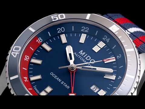 Relógio Mido Ocean Star GMT Edição Especial 44mm azul automático aço M026.629.11.041.00