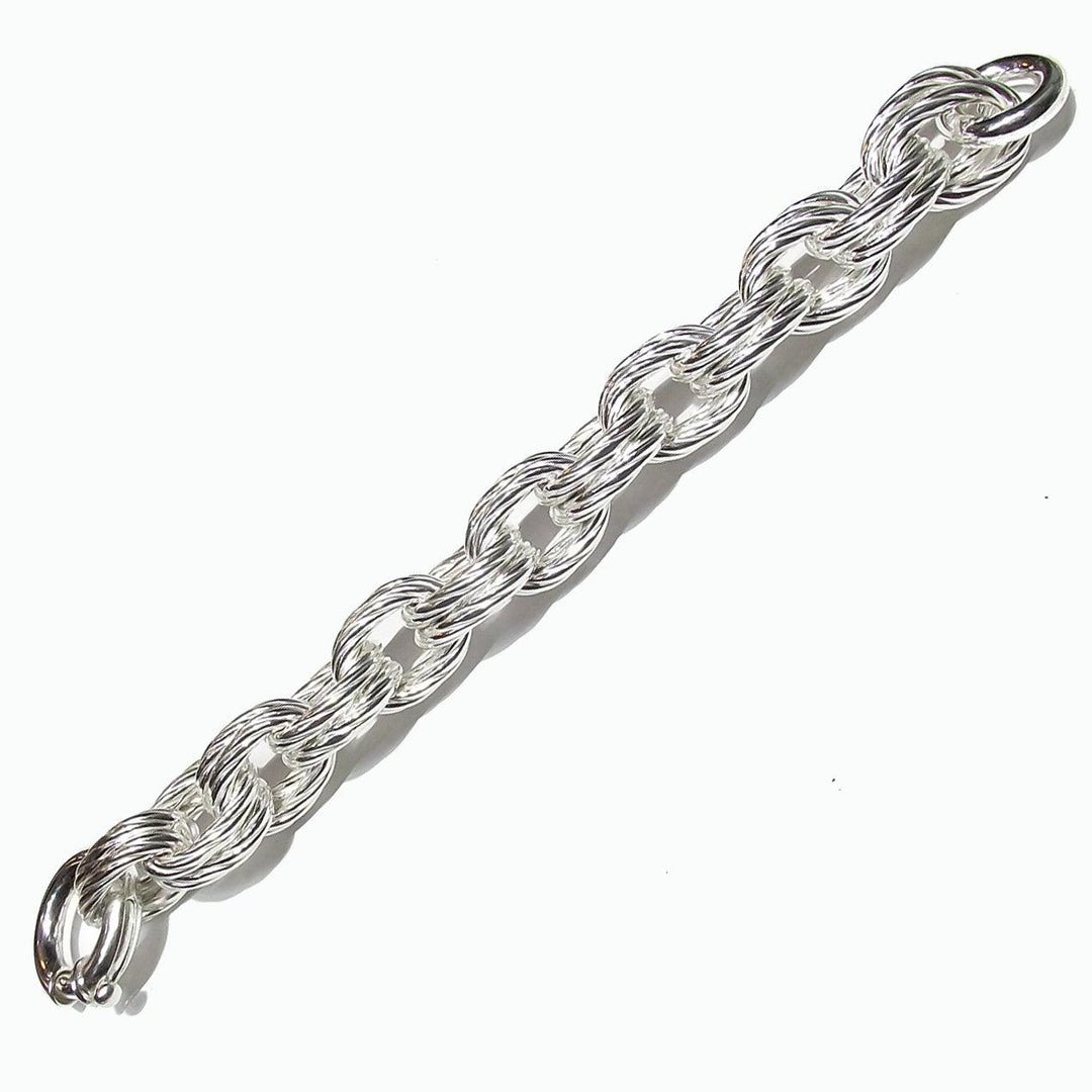 Bracelet Idandi Double Anneaux Ovales 20cm argent 925 BR-ARG-0002 - Capodagli Bijoux