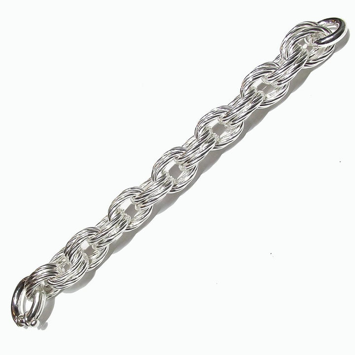 Bracelet Idandi Double Anneaux Ovales 20cm argent 925 BR-ARG-0002 - Capodagli Bijoux