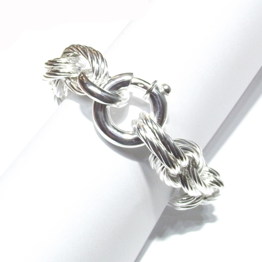 Bracelet Idandi Double Anneaux Ovales 20cm argent 925 BR-ARG-0002 - Capodagli Bijoux