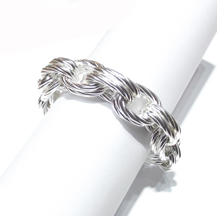 Bracelet Idandi Double Anneaux Ovales 20cm argent 925 BR-ARG-0002 - Capodagli Bijoux