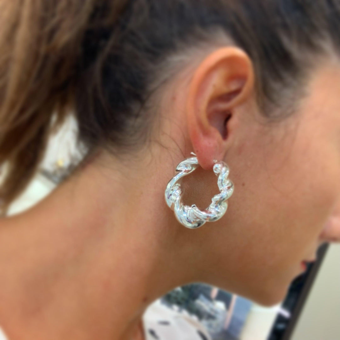 Boucles d'oreilles cercle Idandi Torchon argent 925 OR-ARG-0001 - Capodagli 1937