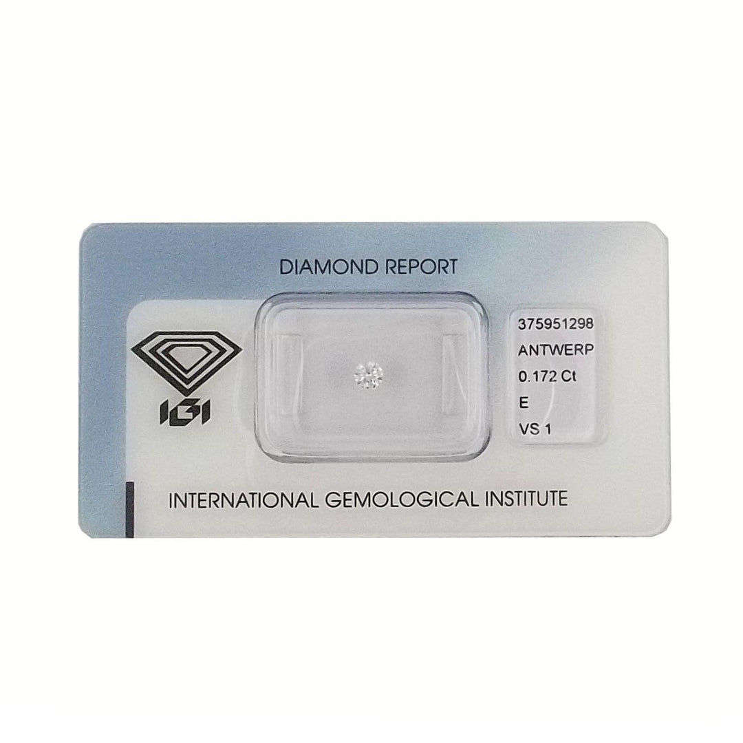IGI diamond in blister certified brilliant cut 0.172ct color E clarity VS 1 - Capodagli 1937