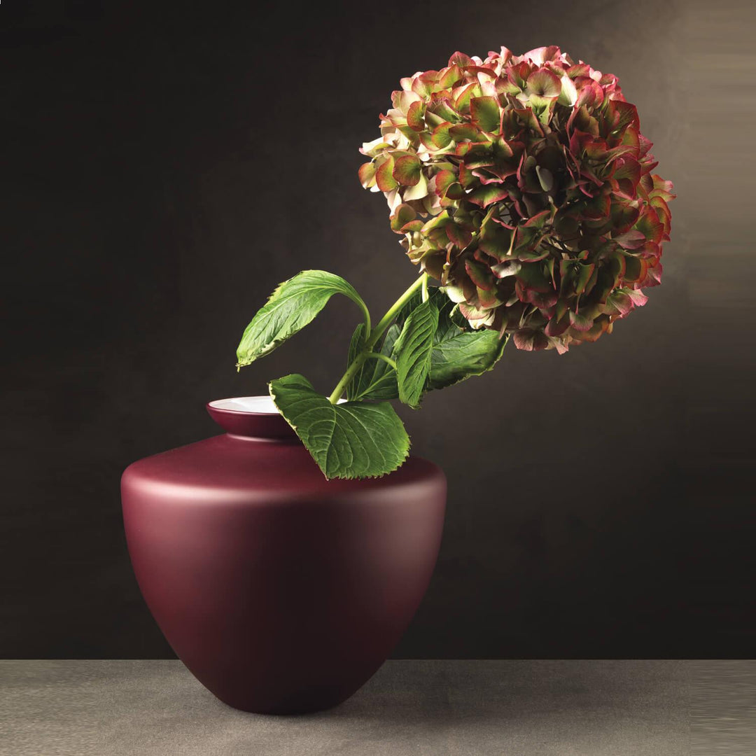 IVV Capalbio jarrón h 22cm vidrio con decoración roja opaca 8716.2 - Capodagli 1937