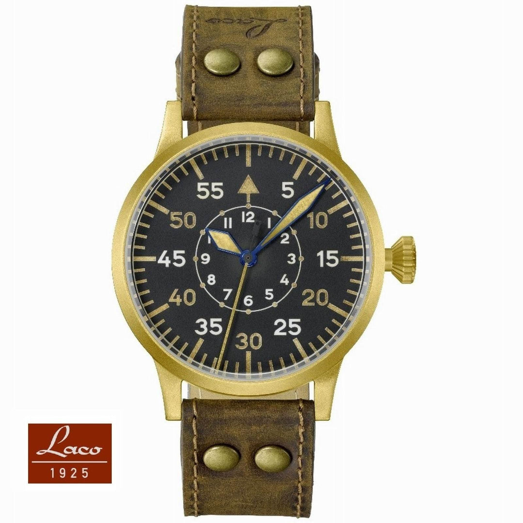 Montre Laco 1925 Dortmund Bronze 45mm noir manuel acier bronze 862088 - Gioielleria Capodagli