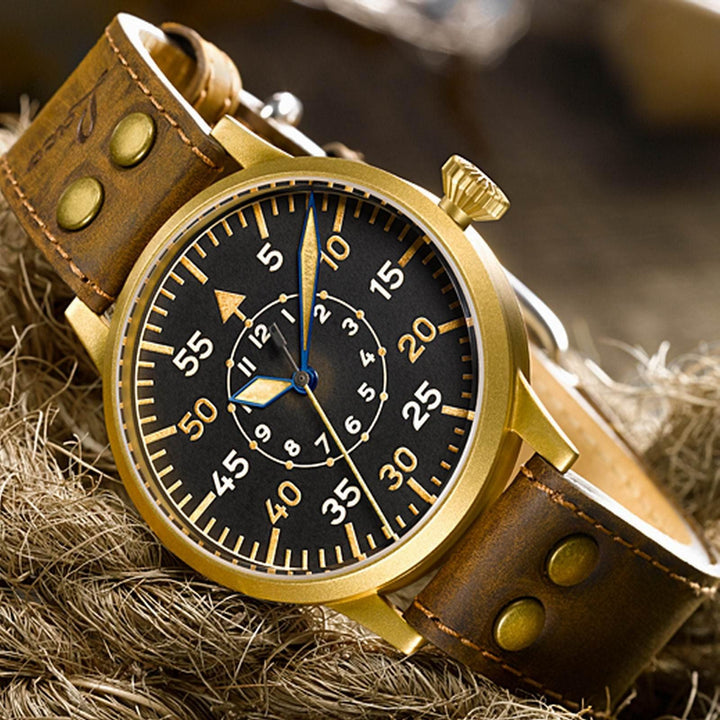 Laco 1925 Dortmund Bronze hodinky 45mm černá manuální ocel bronz 862088 - Gioielleria Capodagli