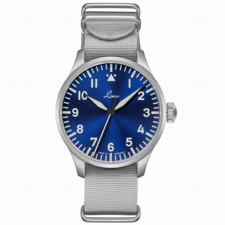Zegarek Laco 1925 Pilot Watches Basic Augsburg Blaue Stunde 42 42mm niebieska stal automatyczna 862100 - Gioielleria Capodagli