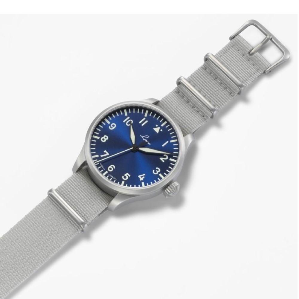 Zegarek Laco 1925 Pilot Watches Basic Augsburg Blaue Stunde 42 42mm niebieska stal automatyczna 862100 - Gioielleria Capodagli
