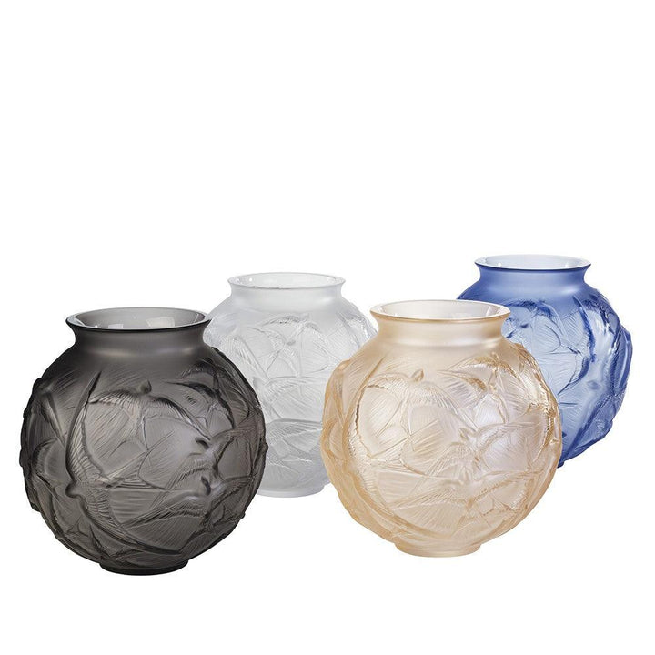 Lalique mittelgroße Vase Hirondelles transparenter Kristall 10624100 - Capodagli Jewellery