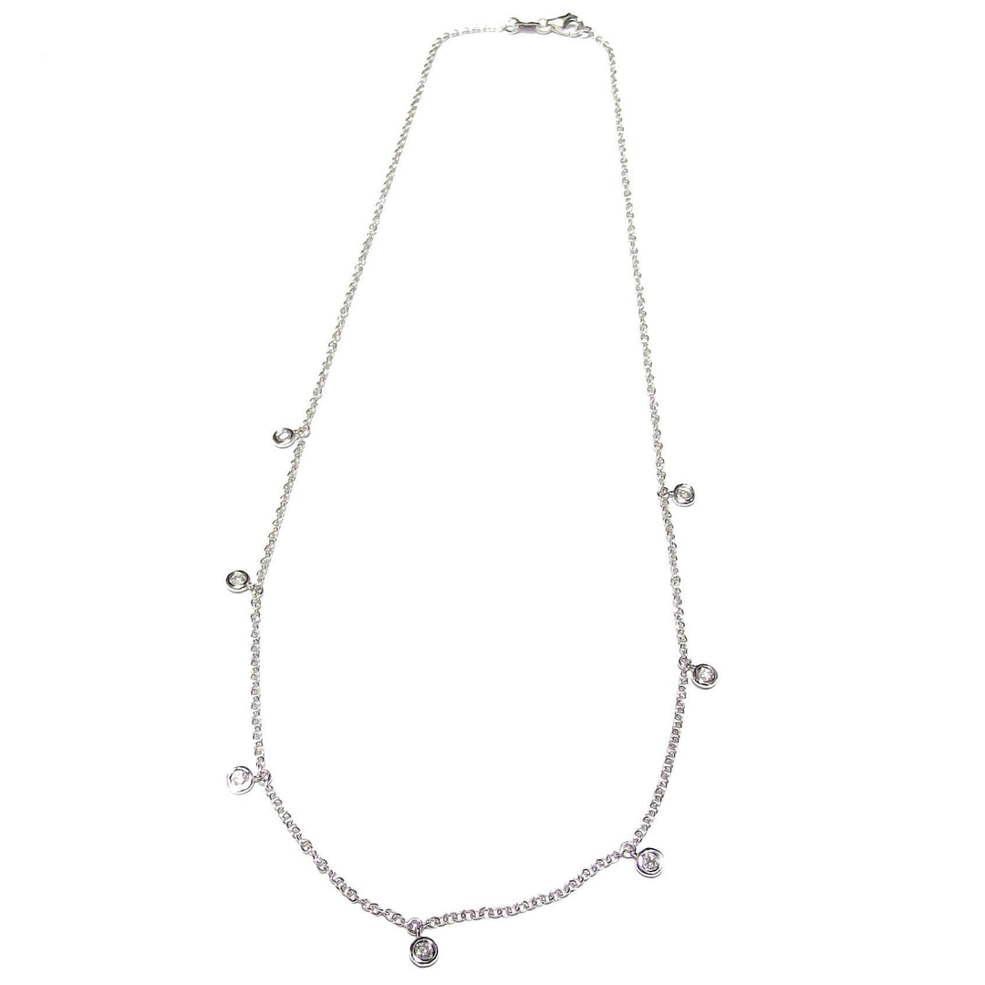 Halskette aus 18 Karat Weißgold, 3,50 g, Linsen mit Diamanten von 0,213 ct, Farbe F, Reinheit Sl 0317Gl – Gioielleria Capodagli