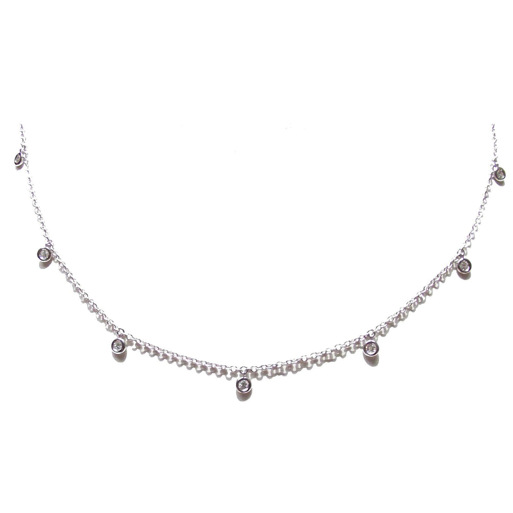 Halskette aus 18 Karat Weißgold, 3,50 g, Linsen mit Diamanten von 0,213 ct, Farbe F, Reinheit Sl 0317Gl – Gioielleria Capodagli