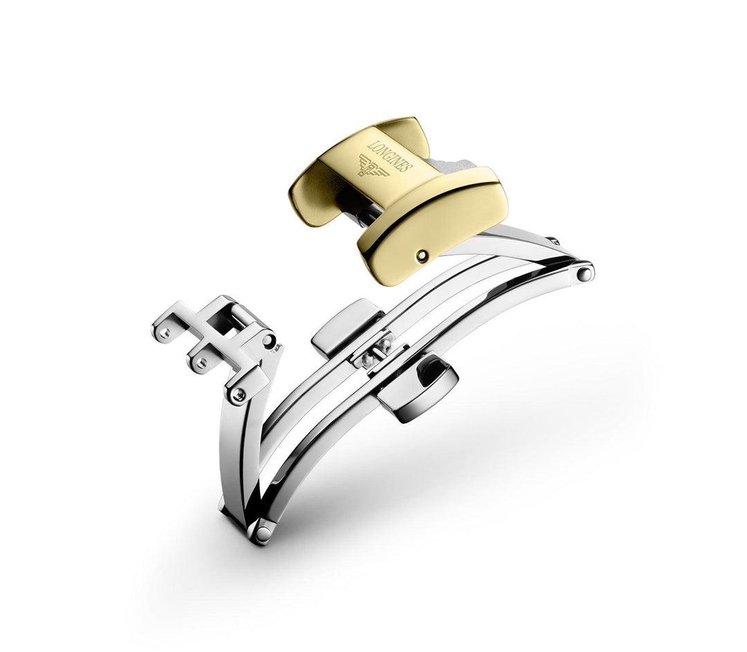 Longines vlindersluiting inzetgesp staal PVD geelgouden handvat 18mm L639120593 - Capodagli 1937