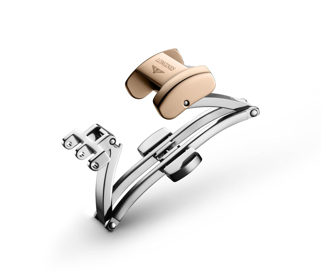 Longines vlindersluiting vouwgesp staal PVD roségoud handvat 12mm L639120595 - Capodagli 1937