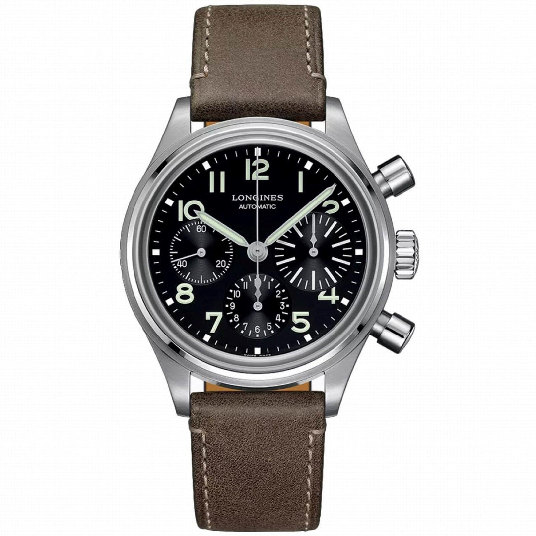 Longines klocka Avigation BigEye 41mm svart automatstål L2.816.4.53.2 - Gioielleria Capodagli