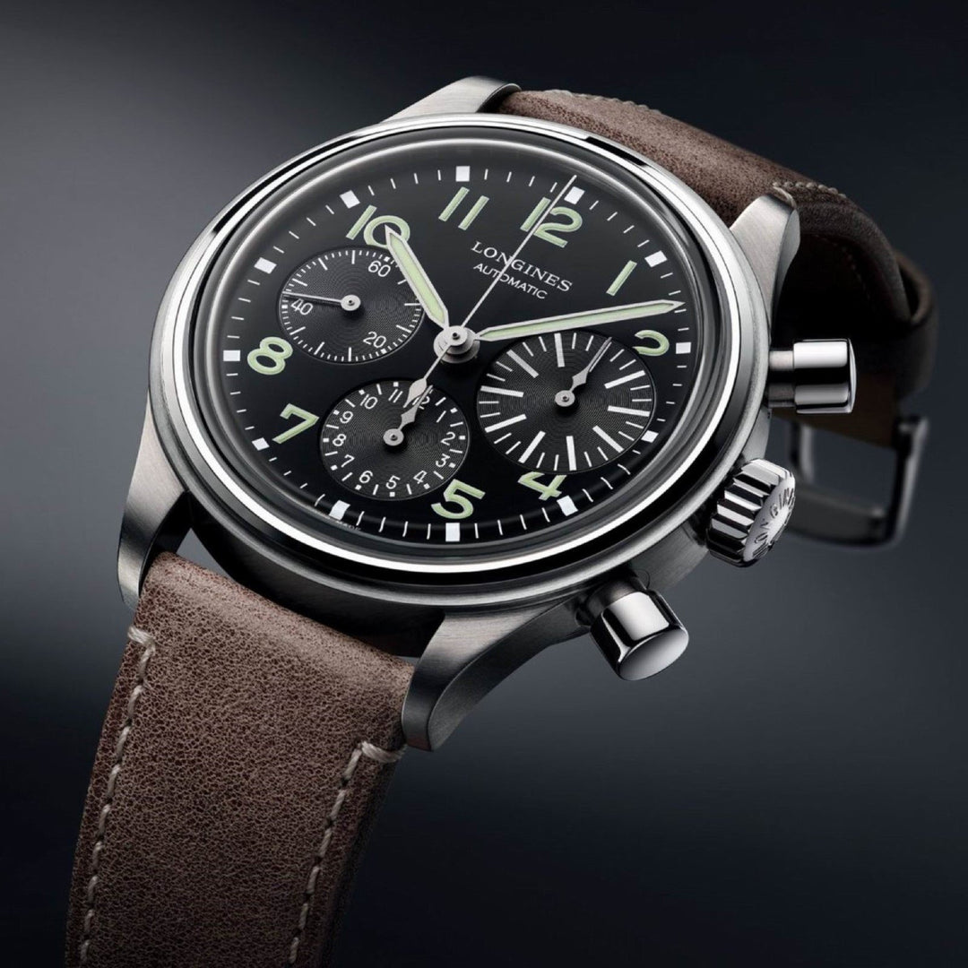 Longines Uhr Avigation BigEye 41 mm schwarzer Automatikstahl L2.816.4.53.2 - Gioielleria Capodagli