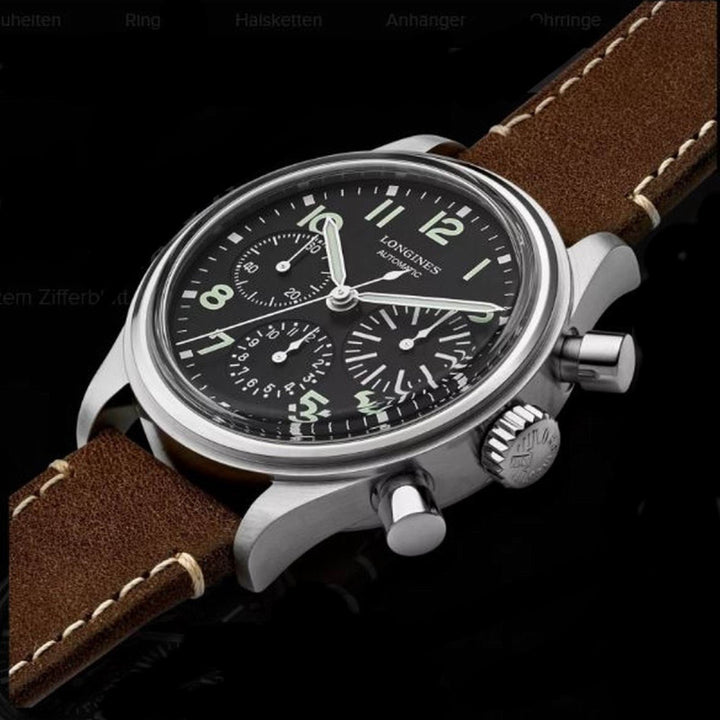 Longines Uhr Avigation BigEye 41 mm schwarzer Automatikstahl L2.816.4.53.2 - Gioielleria Capodagli