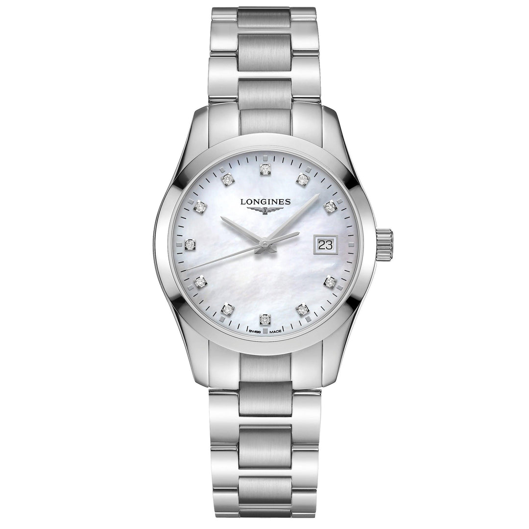 Longines Conquest Classic ur 34mm hvid perlemor stål kvinde L2.386.4.87.6 - Gioielleria Capodagli