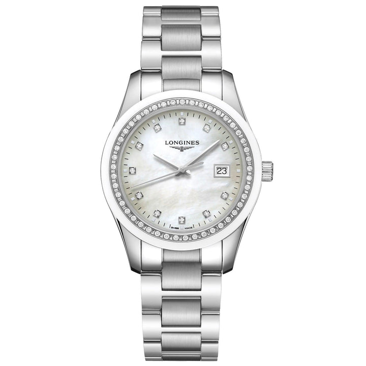 Ceas Longines Conquest Classic 36mm diamante sidef oțel cuarț L2.387.0.87.6 - Gioielleria Capodagli
