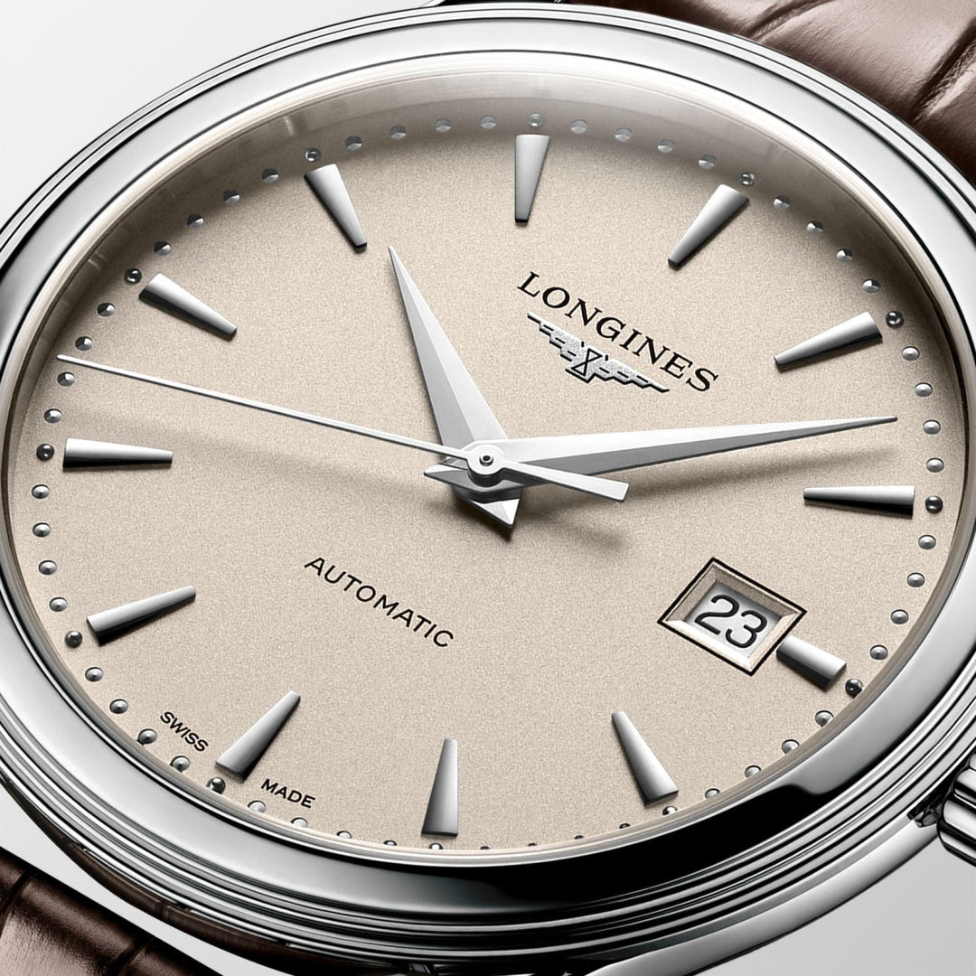 Vlajkové hodinky Longines 40mm béžová automatická ocel L4.984.4.79.2 - Capodagli 1937