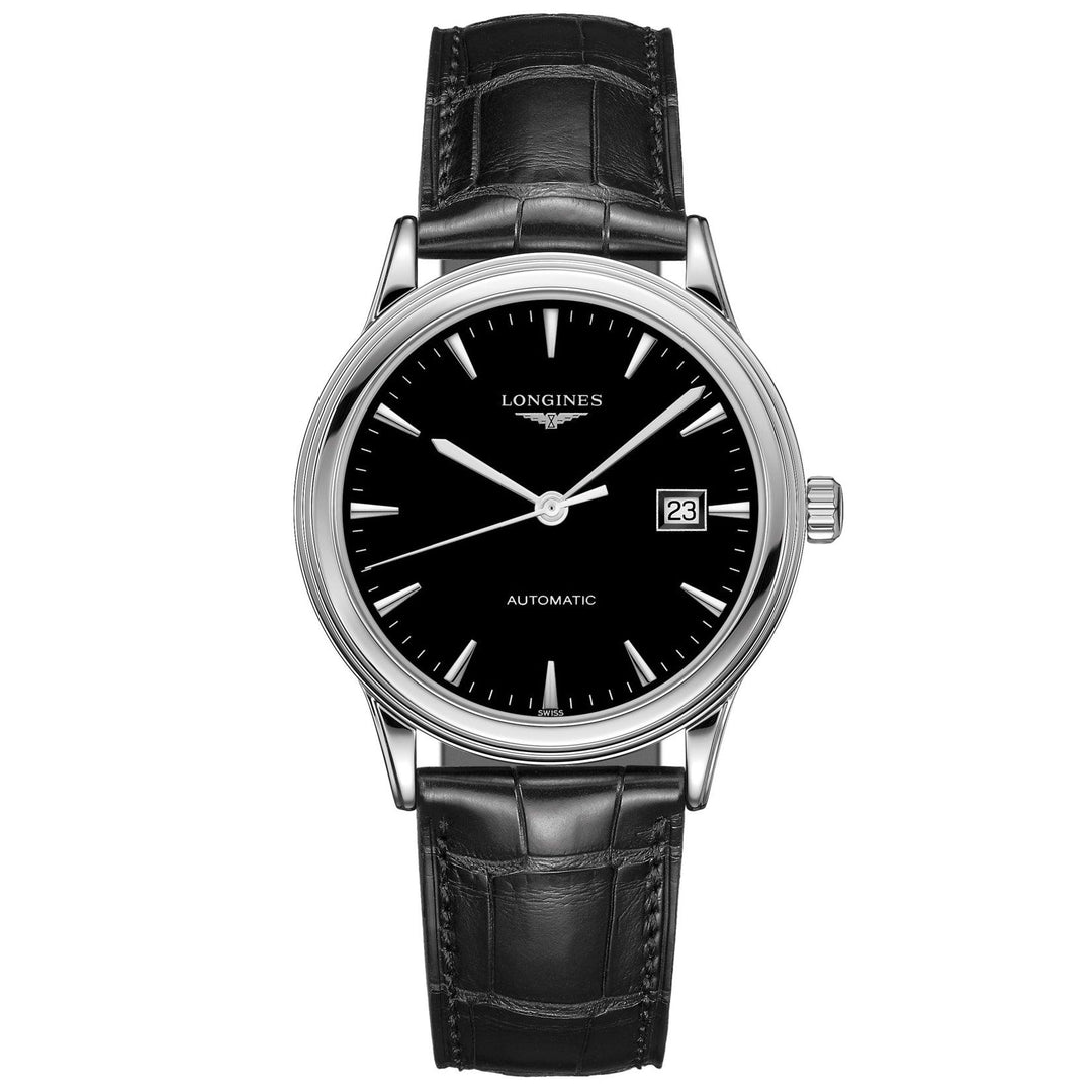 Zegarek Longines Flagship 40 mm czarna automatyczna stal L4.984.4.52.2 - Gioielleria Capodagli