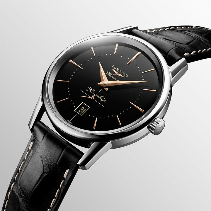Longines Flagship Heritage ρολόι 38,5mm μαύρο αυτόματο ατσάλι L4.795.4.58.0 - Gioielleria Capodagli