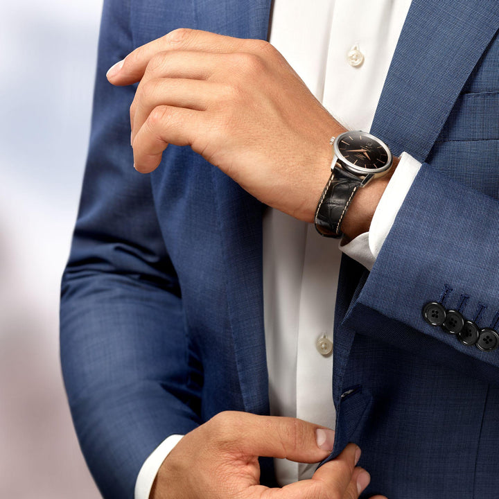 Longines Flagship Heritage ρολόι 38,5mm μαύρο αυτόματο ατσάλι L4.795.4.58.0 - Gioielleria Capodagli