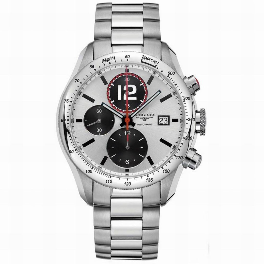 Longines Grand Vitesse Chrono ur 42mm sølv automatisk stål L3.636.4.76.6 - Gioielleria Capodagli