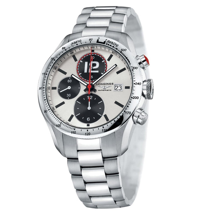 Ceas Longines Grand Vitesse Chrono 42mm argintiu automat otel L3.636.4.76.6 - Gioielleria Capodagli