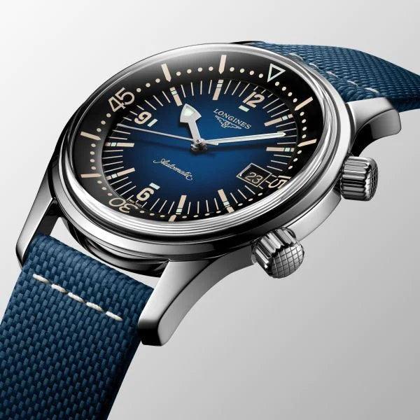 Zegarek Longines Heritage Legend Diver Blu Watch 42mm niebieska automatyczna stal L3.774.4.90.2 - Capodagli 1937