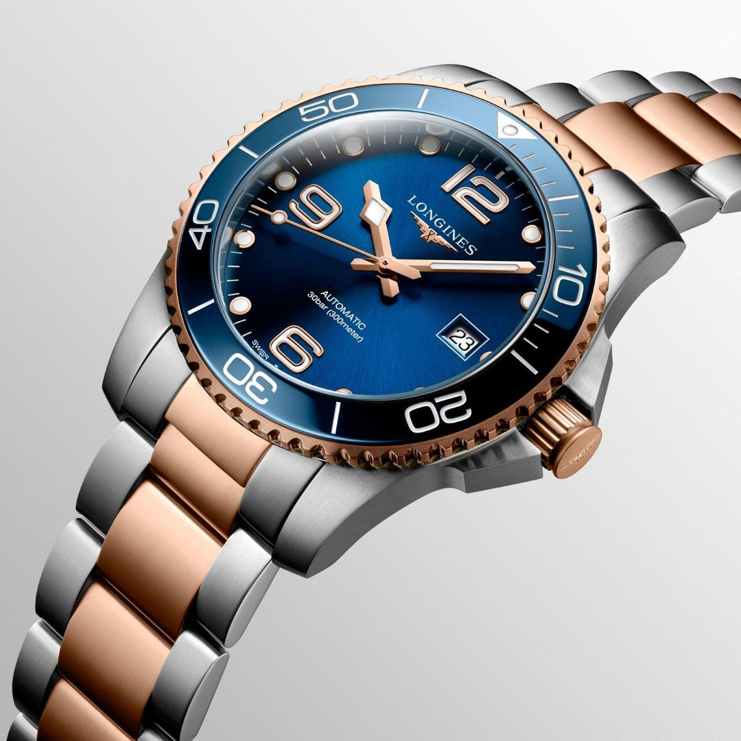 Reloj Longines HydroConquest 41mm azul automático acero acabado PVD oro rosa L3.781.3.98.7 - Capodagli 1937