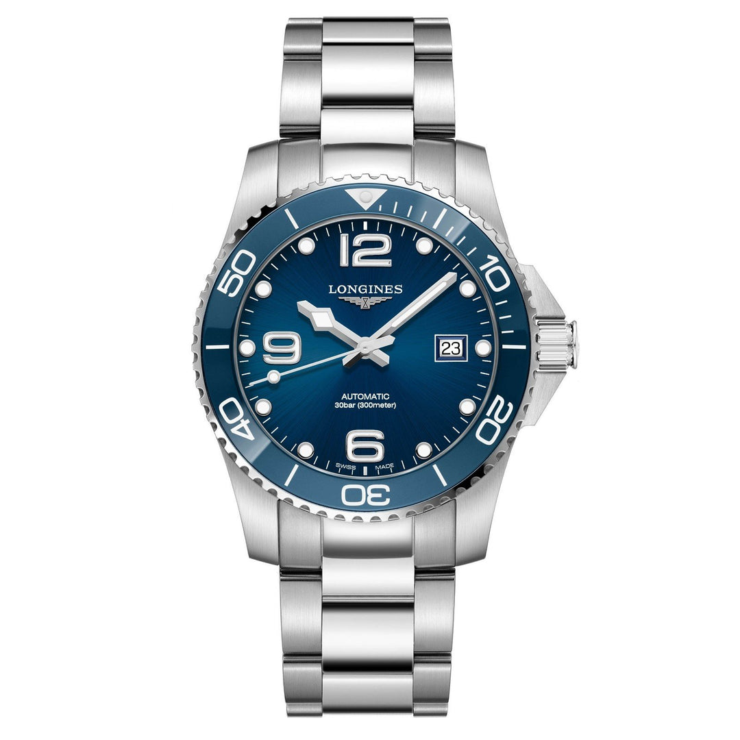 Longines HydroConquest keramisk klocka 41mm blå automatstål L3.781.4.96.6 - Gioielleria Capodagli