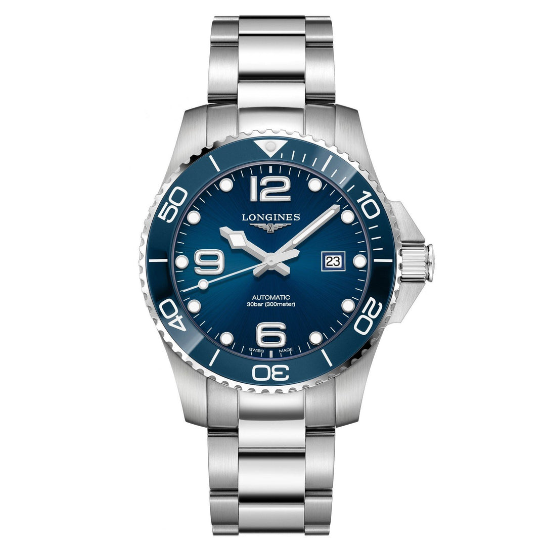 Longines HydroConquest keramisk klocka 43mm blå automatstål L3.782.4.96.6 - Gioielleria Capodagli