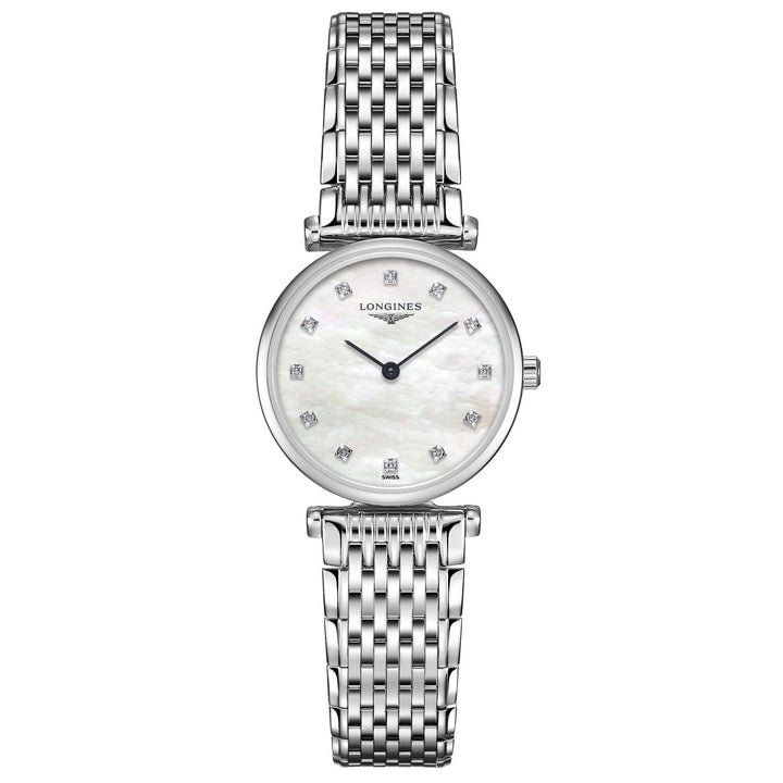 Longines ur La Grande Classique 24mm perlemor diamanter stålkvarts L4.209.4.87.6 - Gioielleria Capodagli