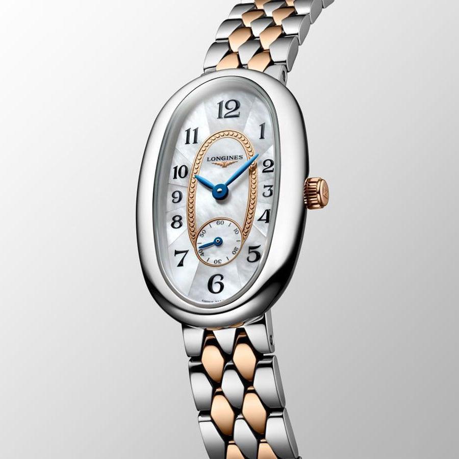 Relógio Longines Longines Symphonette 21,90x34,00mm aço quartzo madrepérola e ouro 18kt L2.306.5.83.7 - Capodagli 1937