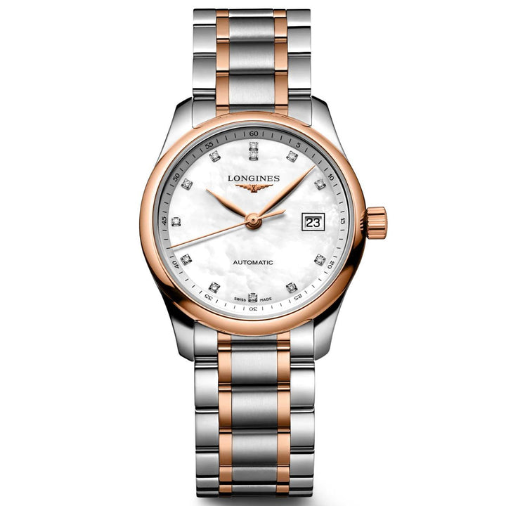 Ceas Longines Master Collection 29 mm diamante sidef automat otel aur roz L2.257.5.89.7 - Capodagli 1937