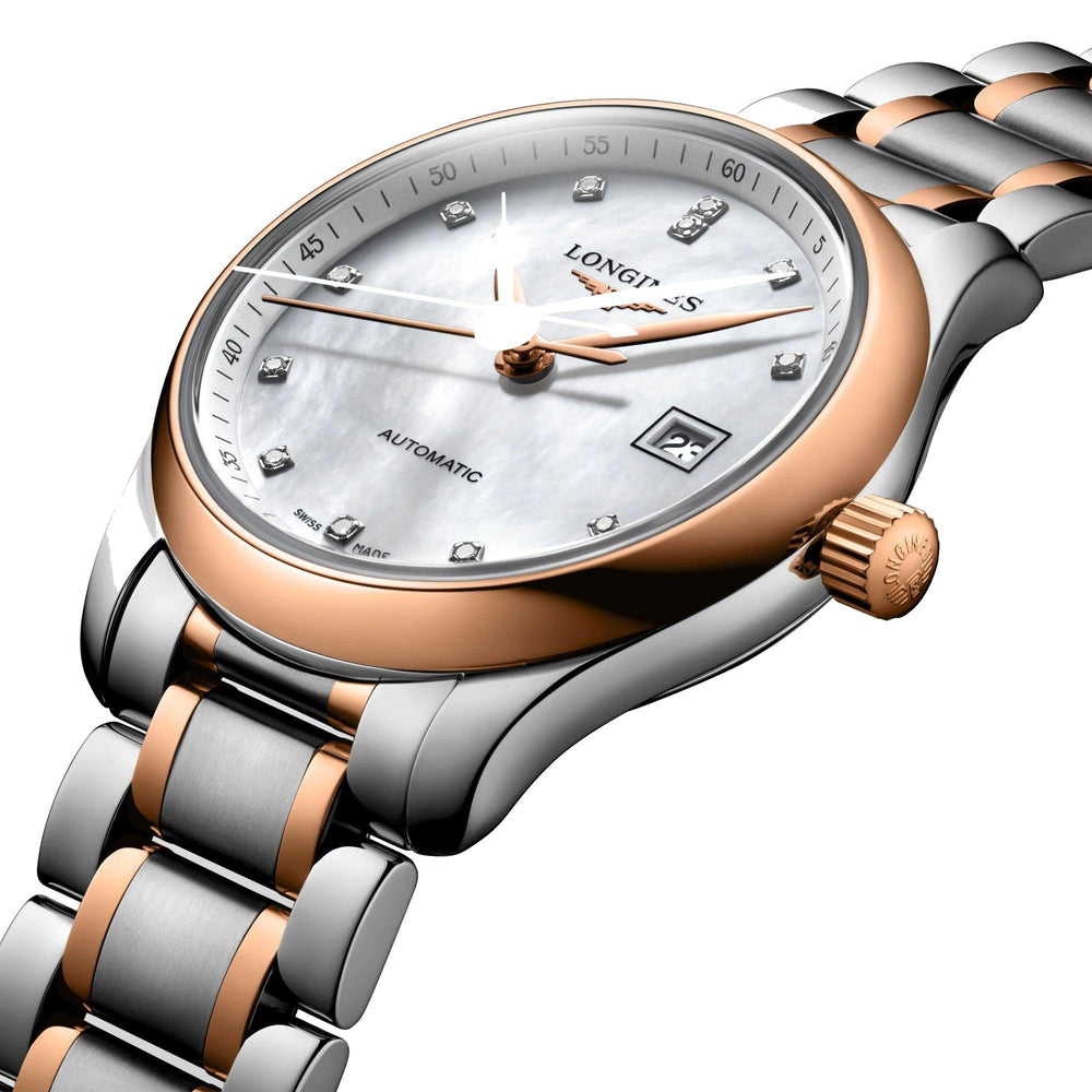 Ceas Longines Master Collection 29 mm diamante sidef automat otel aur roz L2.257.5.89.7 - Capodagli 1937