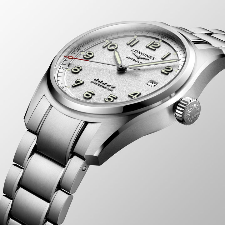 Longines Spirit watch 40mm silver automatic steel L3.810.4.73.6 - Gioielleria Capodagli