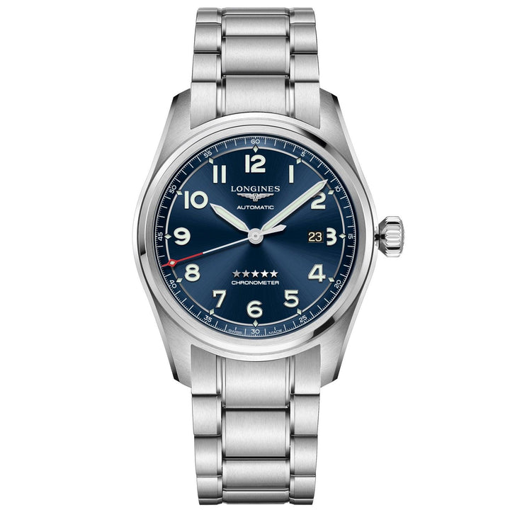 Relógio Longines Spirit 42mm azul automático aço L3.811.4.93.6 - Gioielleria Capodagli