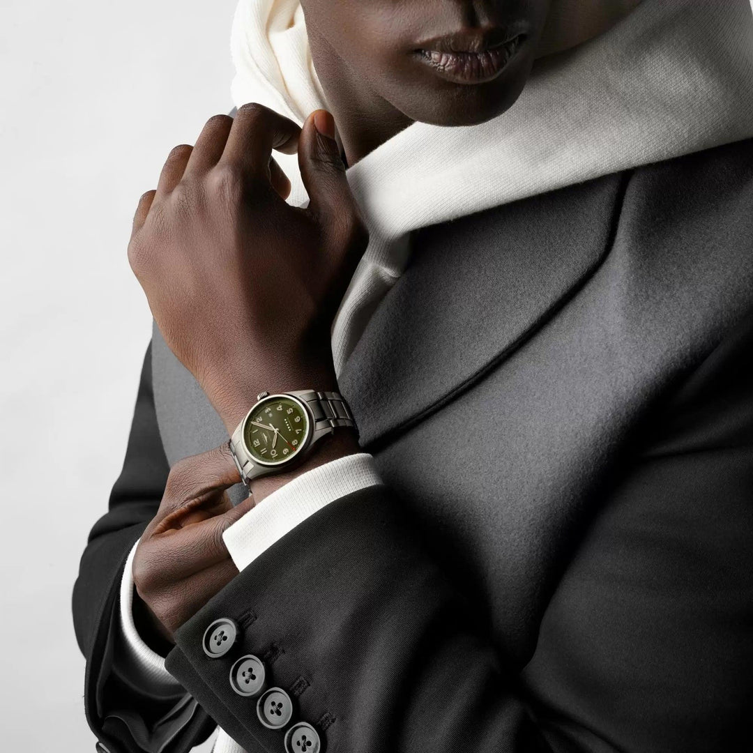 Longines watch Spirit 42mm matt green automatic steel L3.811.4.03.6 - Capodagli 1937