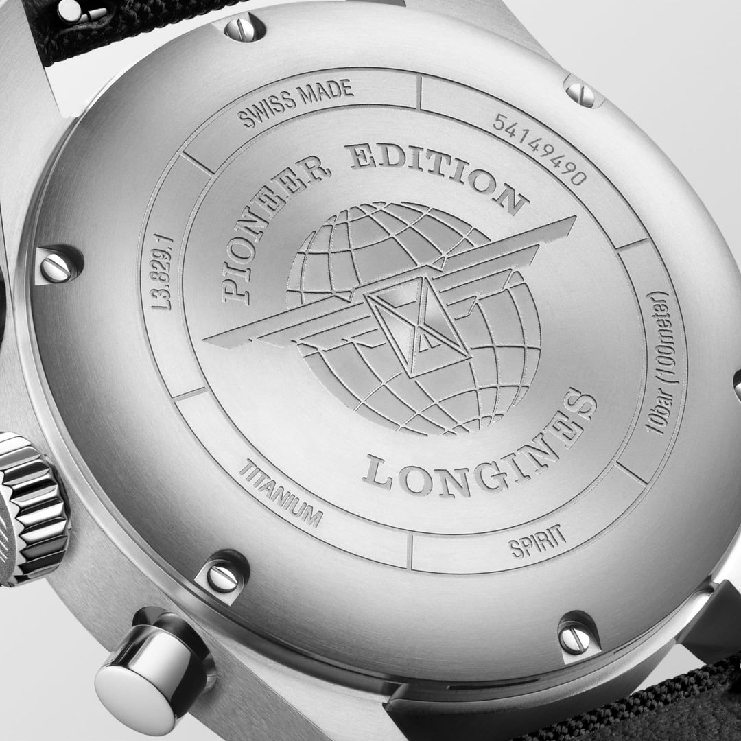 Longines ur Spirit Pioneer Edition 42mm sort automatisk titanium L3.829.1.53.2 - Capodagli 1937