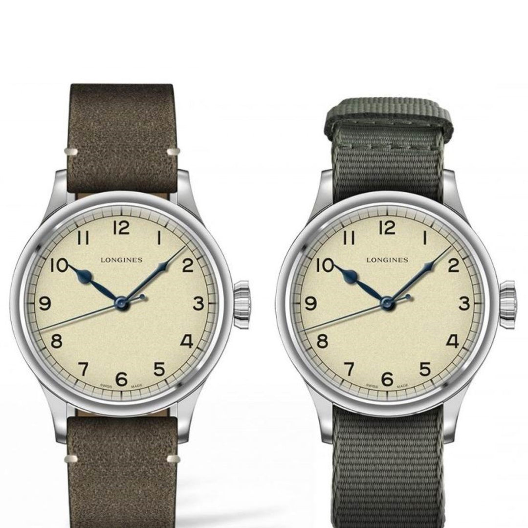 Longines klocka The Longines Heritage Military 38,5 mm silver automatstål L2.819.4.93.2 - Gioielleria Capodagli